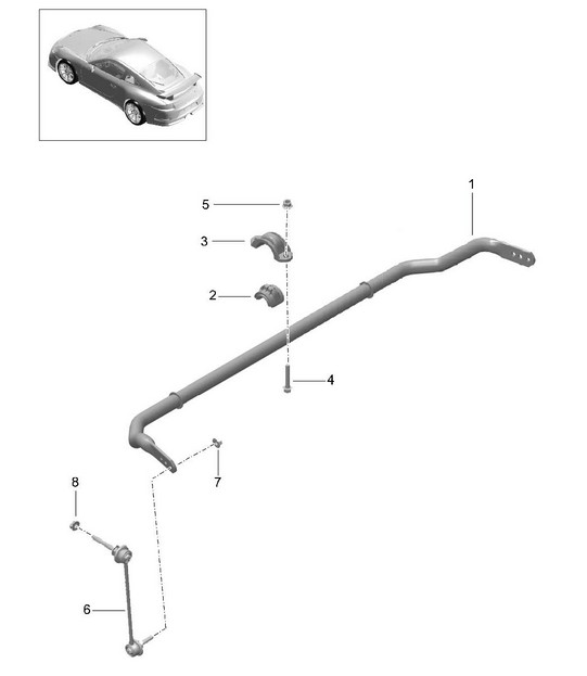 Barra antirollio 991 R/GT3/RS 2014-17