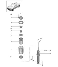 Stoßdämpfer / Schraubenfeder 991 R/GT3/RS 2014-17