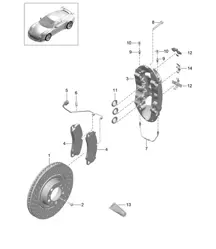 Freno a disco/Asse anteriore 991 R/GT3/RS 2014 -17