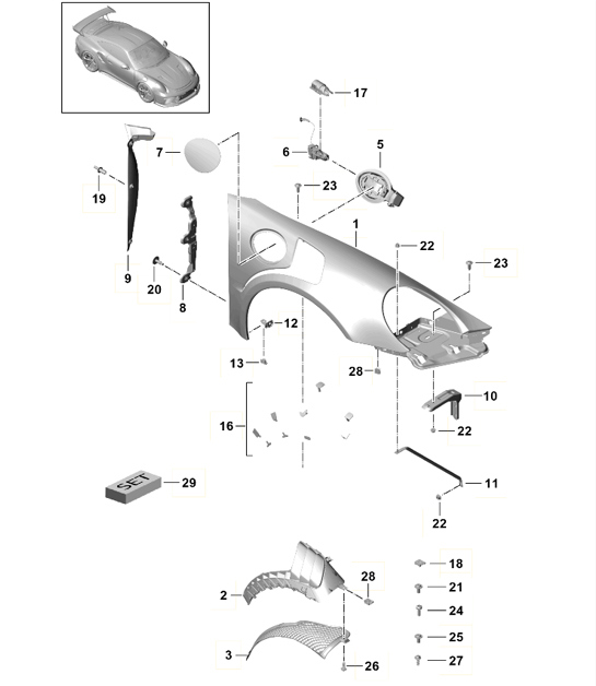 Diagram 801-044 Porsche Macan (95B) MK1 (2014-2018) Body