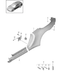 Parte laterale / Parte in sezione - pannello laterale 991 GT3 2014-21
