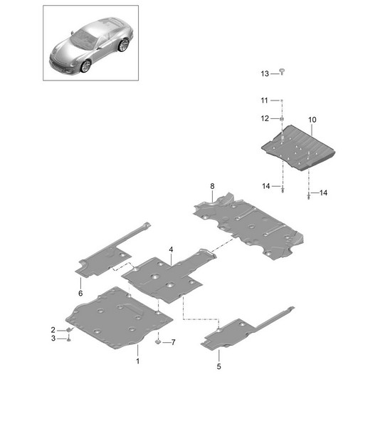 Bas de caisse / Garnitures 991 (911) R 2014-21