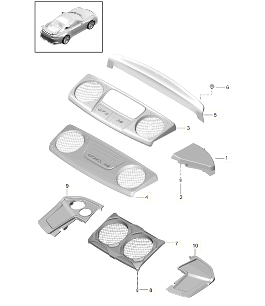Trim / Engine compartment 991 GT3 / GT3 RS 2014-21