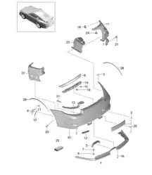 Achterbumper 991 (911) R 2014-21