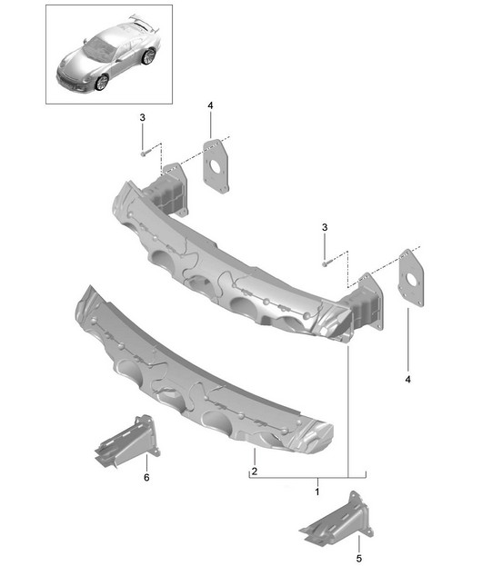 Support de pare-chocs avant 991 GT3 2014-17