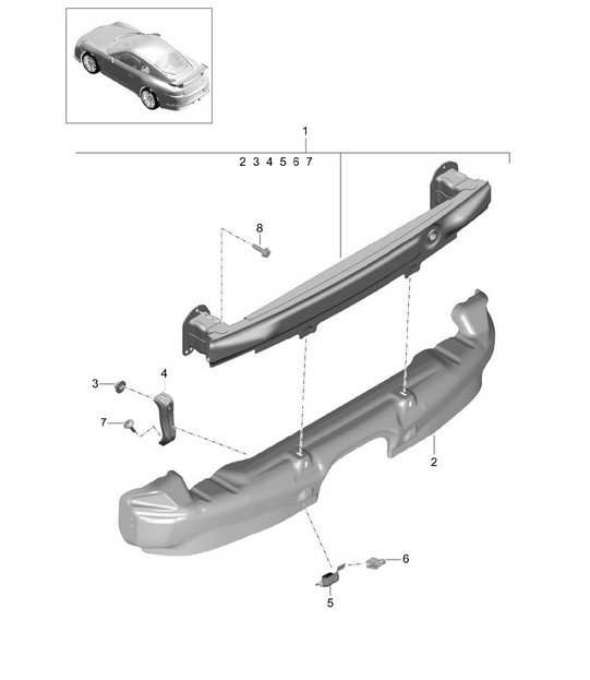 Support de pare-chocs arrière 991 GT3 2014-17
