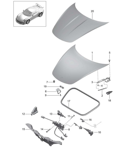 Capot avant 991 GT3 2014-21
