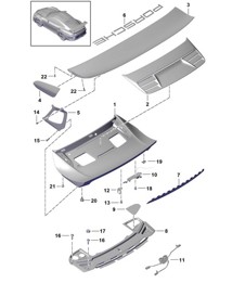 Rear lid / Rear spoiler / Accessories 991 GT3 RS (2nd Gen.) 2018>>