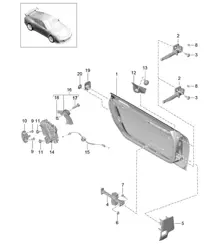 Guscio della portiera / Parti di installazione / Serratura della portiera 991 GT3 / GT3 RS 2014-21