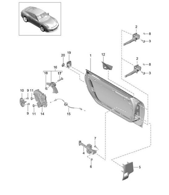 Diagram 804-005 Porsche 9J1.2 Taycan Turbo GT mit Weissach-Paket Sportlimousine 2024>> 