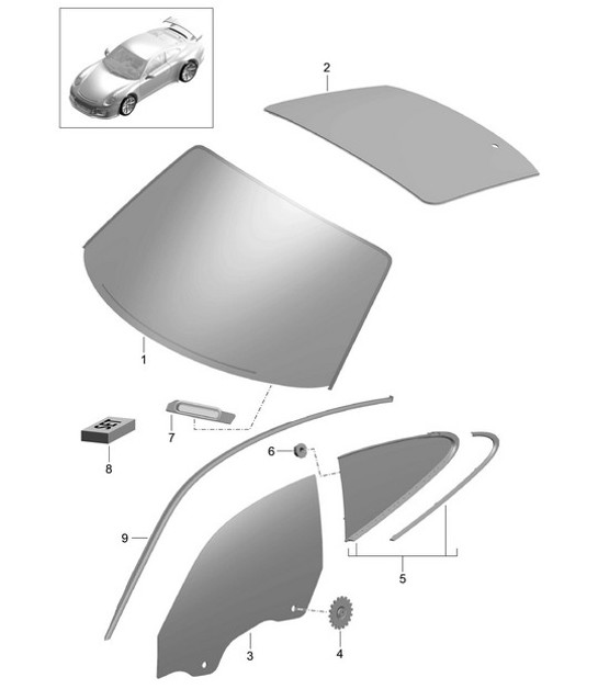 Diagram 805-000 Porsche Cayman GT4 3.8L 2015-16 Karosserie