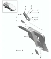 Rivestimento pannello laterale/montante centrale 991 GT 2014-17