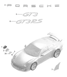 Inscriptions/lettering / Decorative fittings / Stone guard film 991 GT3 2014-21