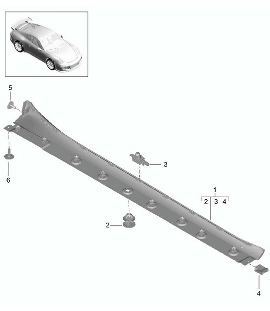 Garniture de longeron 991 GT3 2014-21