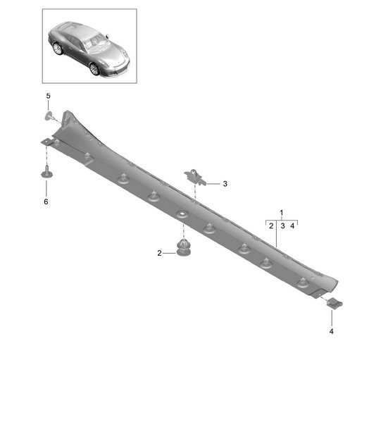 Garniture de longeron 991 (911) R 2014-21