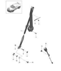 Three-point safety belt - FRONT - 991 GT3 2014-21