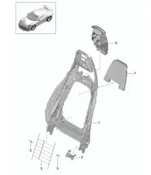 Backrest frame / Sports seat Plus / Accessories 991 GT3 2014-21