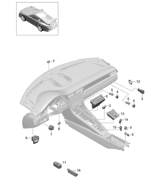 Interruttore / Pannello di controllo / Aria condizionata 991 R/GT3/RS 2014-21