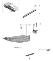 Rücklicht / Kennzeichenlicht / Zusatzbremslicht 991 R/GT3/RS 2014-17