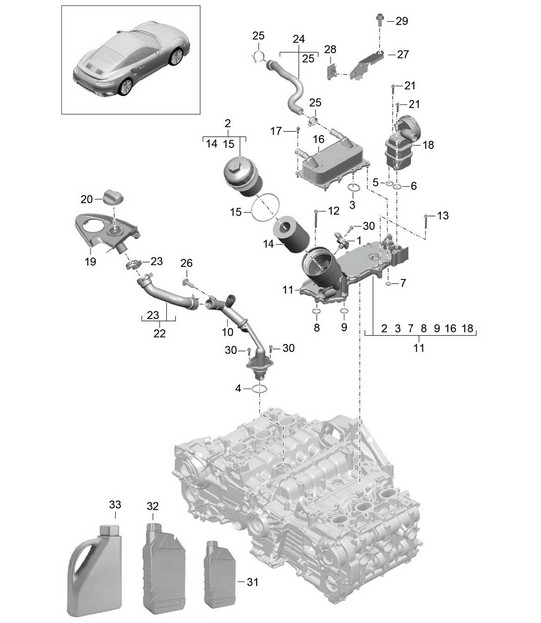 Oliefilter / Console 991 Turbo / GT2 RS 2014-20