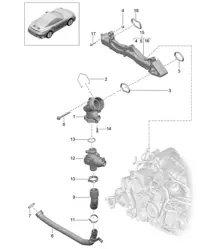 Supporto di montaggio / tubo dell'acqua 991 Turbo / GT2 RS 2014-20