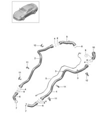 Raffreddamento ad acqua 1 - Parte posteriore - 991 Turbo / GT2 RS 2014-20