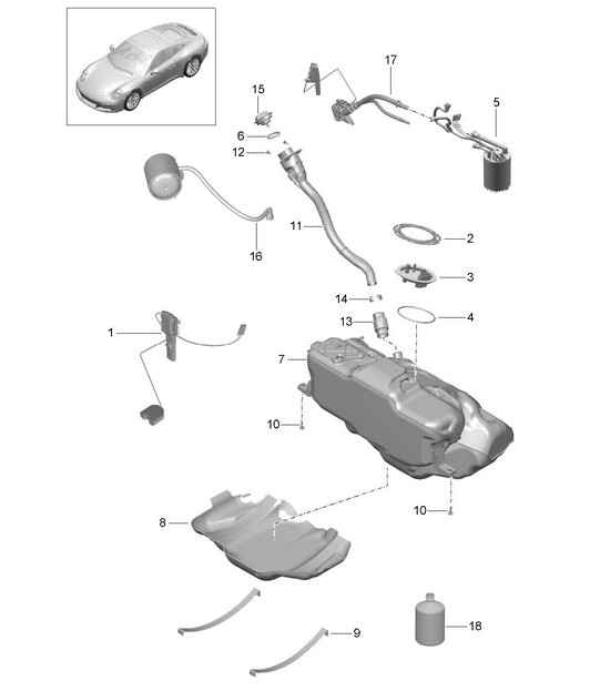 Fuel tank 991 Turbo / GT2 RS 2014-20