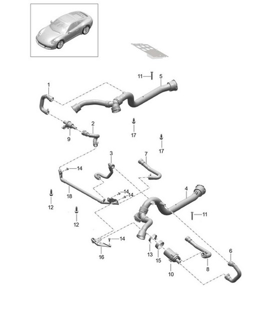 Diagram 305-020 Porsche 开曼 S 3.4L 987C 2005-08 传播