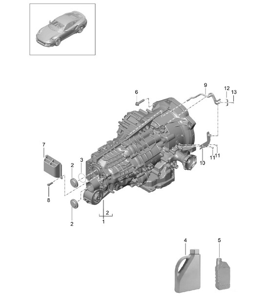 - PDK - Versnellingsbak / Vervangende transmissie - CG155, CG160, CG180 - 991 Turbo / GT2 RS 2014-20