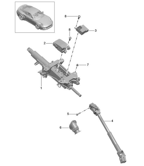 Diagram 403-006 Porsche 957 Cayenne 3.0L Diesel 2007-10 Front Axle, Steering 