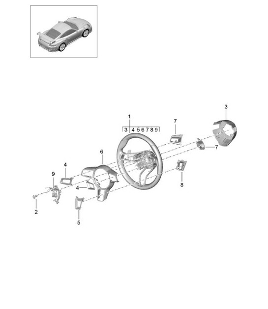 Diagram 403-014 Porsche 957 Cayenne 3.6L 2007-10 Front Axle, Steering 