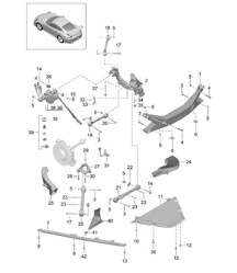 Cross member / Side part / Guide - PR:D97 - 991 GT2 RS 2014-20