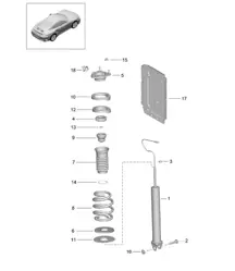 Shock absorbers / Coil spring - PR:352,475 - 991 Turbo >>2016