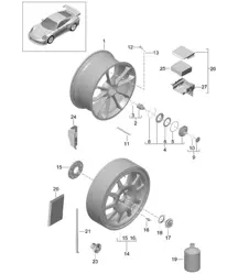 Ruedas con cierre centralizado - PR:D97 - 991 GT2 RS 2014-20
