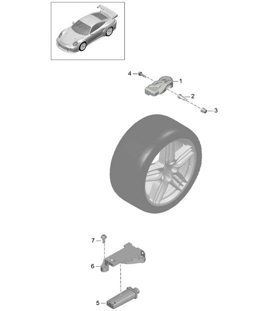 Système de contrôle de la pression des pneus - PR:D97 - 991 GT2 RS 2014-20