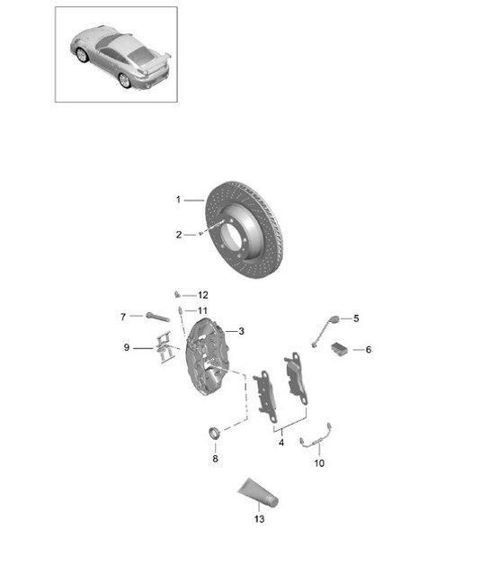 Diagram 603-003 Porsche Cayenne 9PA (955) 2003-2006 Wheels, Brakes