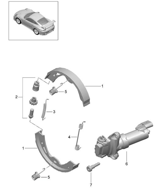 Frein de stationnement - PR:D97 - 991 GT2 RS 2014-20