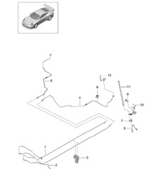 Brake lines / Underbody - Center Rear, PR:D97 - 991 GT2 RS 2014-20