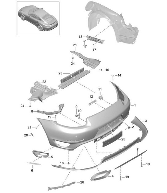 Diagram 802-010 Porsche Cayman S 3.4L 987C 2005-08 Body
