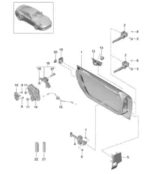Door shell / Installation parts / Door lock 991 Turbo >>2016