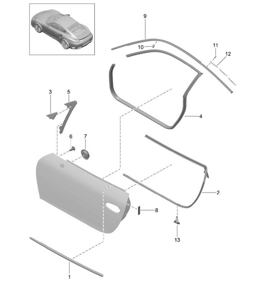 Door seal and Trim - COUPE - 991 Turbo >> 2016