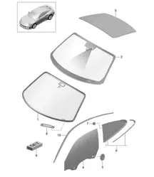 Windscreen / Side window 991 Turbo / GT2 RS 2017>>