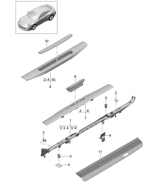 Diagram 807-015 Porsche 928S4 5.0L 1987-92 