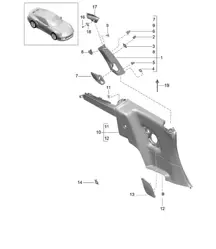 Rivestimento fiancata / montante centrale - COUPE - 991 Turbo / GT2 RS 2017>>