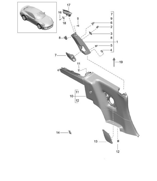 Diagram 807-021 Porsche 957 Cayenne Turbo / Turbo S 4.8L 2007-10 Body
