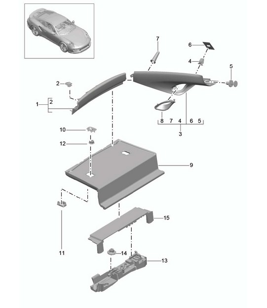 Revestimientos columna C, Trasero - COUPE - 991 Turbo >>2016