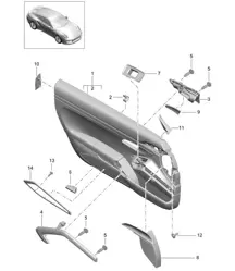 Door panel / Accessories / Trim / Galvano silver (PR:981, 812, -788) 991 Turbo >>2016