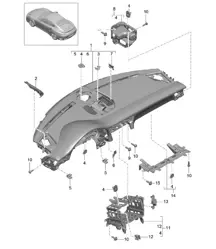 Guarnecido cuadro instrumentos / Parte superior con: Fijaciones 991 Turbo >> 2016