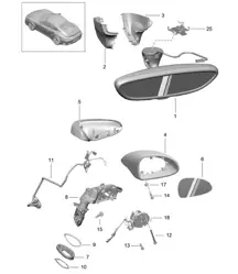 Interior mirror / Exterior mirror (PR:528) 991 Turbo / GT2 RS  2017>>
