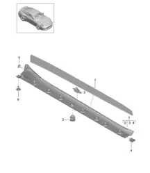 Rivestimento longherone 991 Turbo 2014-20